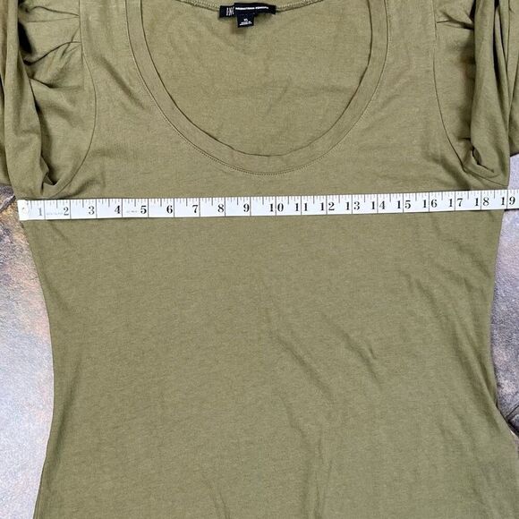 INC International Concepts Army Green Puff Long Sleeve Tee Shirt XL - Picture 8 of 10